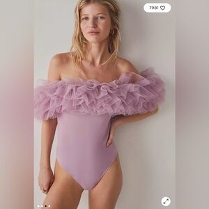 Free People Big Love Tulle Bodysuit